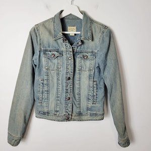 Abercrombie & Fitch Big Girls Size L Snap-Up Denim Jean Jacket Blue